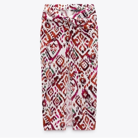 Zara 2pcs set Print Top With Knot with matching skirt - Picture 6 of 7